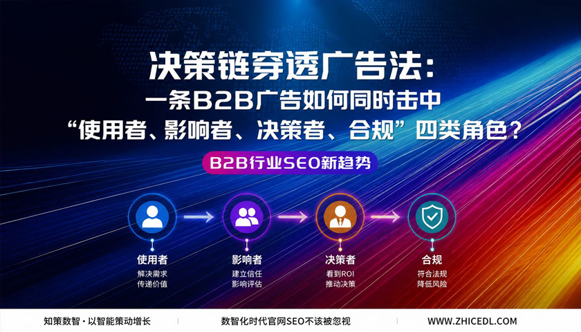 决策链穿透广告法：一条B2B广告如何同时击中使用者、影响者、决策者、合规四类角色？